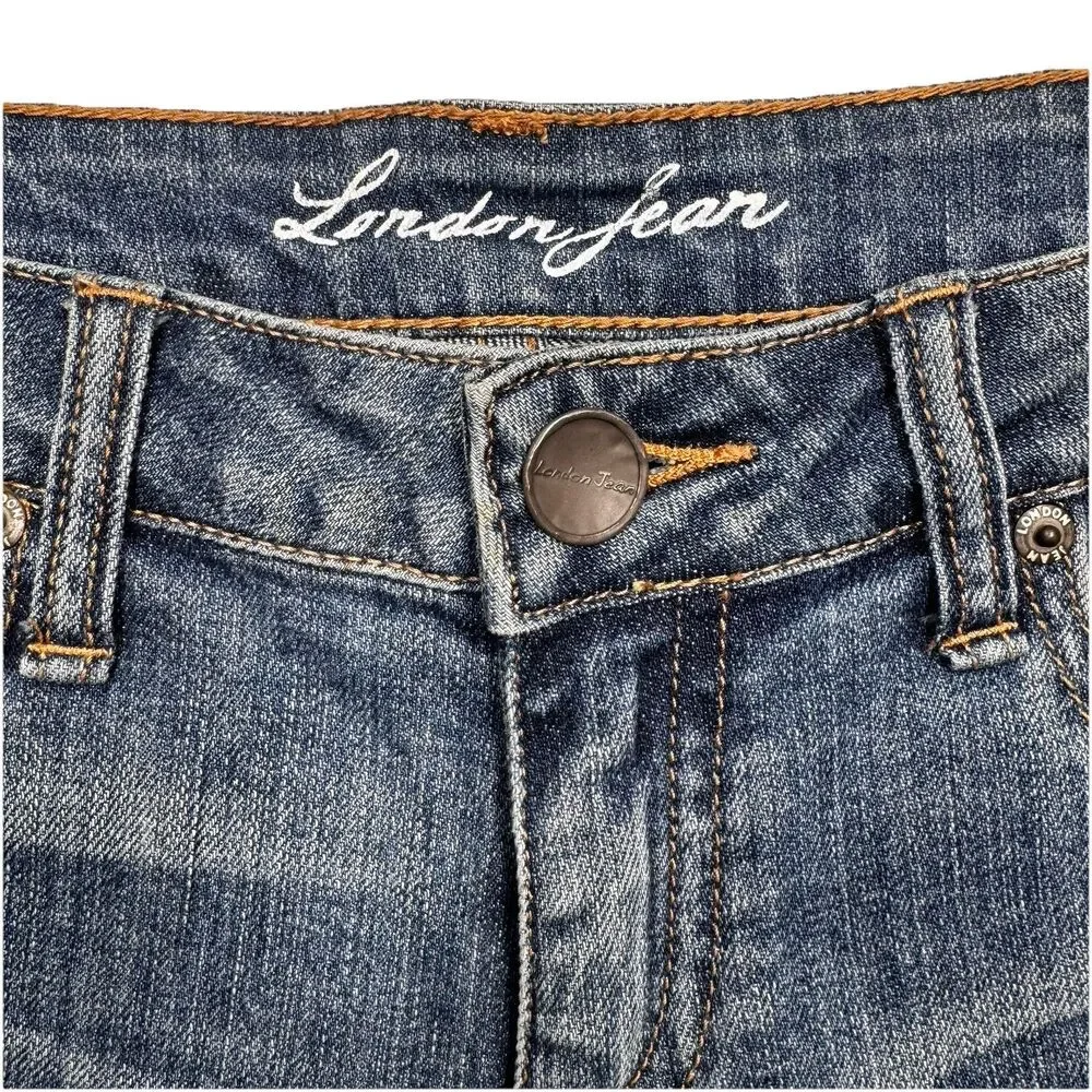 London Jeans Shorts Womens 4 Cuffed Blue Denim Measures W29 Inseam 3 - Picture 3 of 7